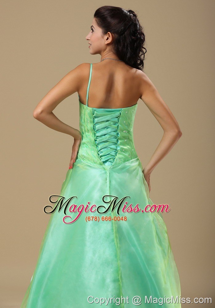 wholesale apple green hand made folwers and ruched bodice in springfield illinois dama dresses for quinceanera