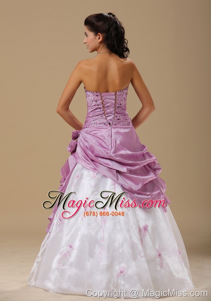 wholesale embroidery ruched and hand made flowers for dama dresses for quinceanera in frankfort custom made