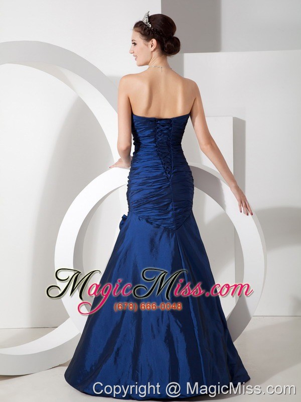 wholesale exquisite navy blue mermaid evening dress sweetheart taffeta beading and ruch floor-length