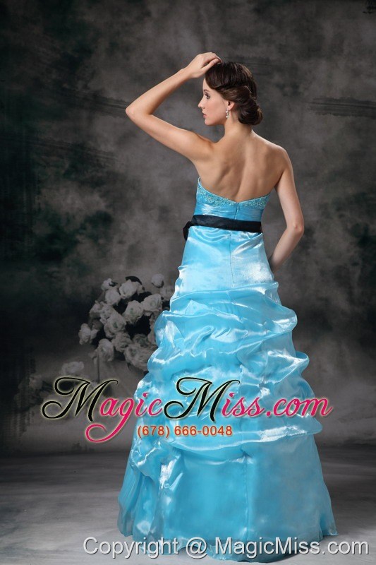 wholesale beautiful aqua blue strapless prom / evening dress with appliques