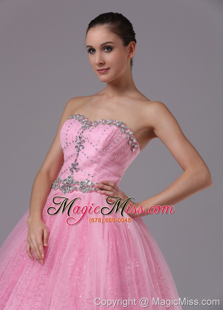 wholesale rose pink military ball gowns with sweetheart and beaded decorate bodice in bonita california