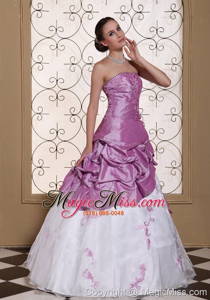 wholesale hand made flowers onside embroidery with beading taffeta and organza prom dress for 2013