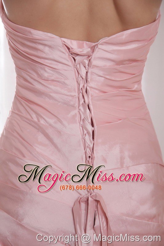 wholesale baby pink a-line / princess sweetheart floor-length taffeta beading prom dress