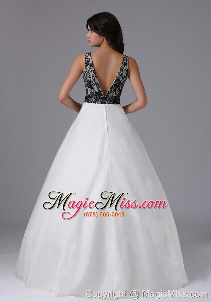wholesale custom made v-neck a-line for 2013 prom dress in buena park california with lace and organza