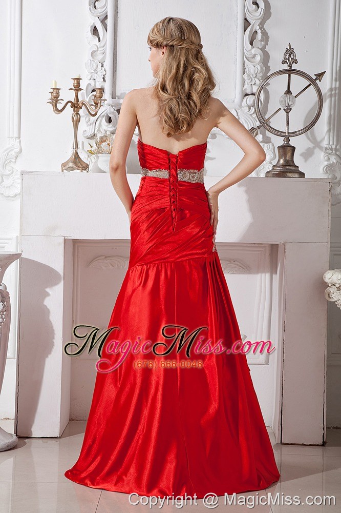 wholesale red mermaid sweetheart beading prom dress floor-length taffeta