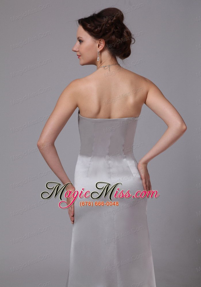 wholesale simple sliver column satin brush train mother of the bride dress for customize in clayton georgia