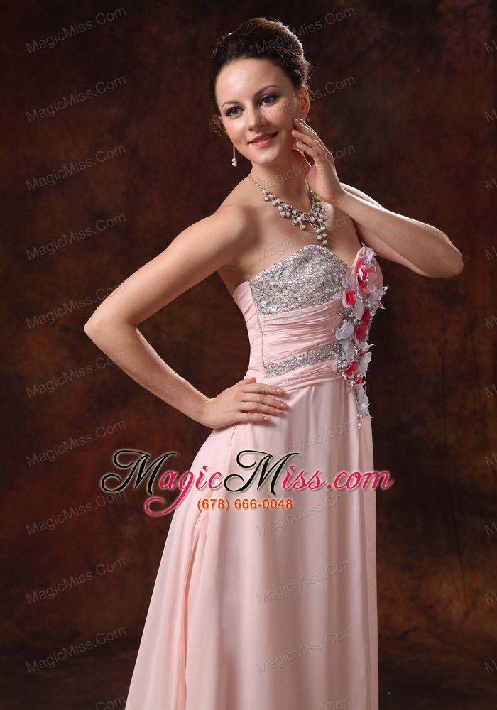 wholesale baby pink beaded decorate sweetheart and hand made flowers prom / pagent dress for prom party in covington georgia