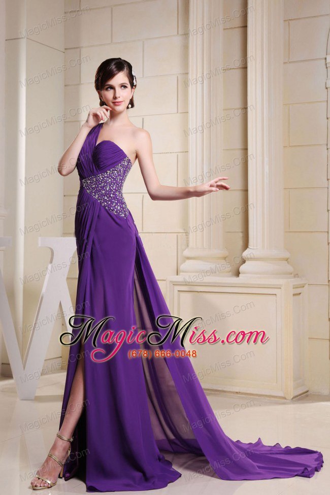 wholesale one shoulder beaded decorate waist for prom dress