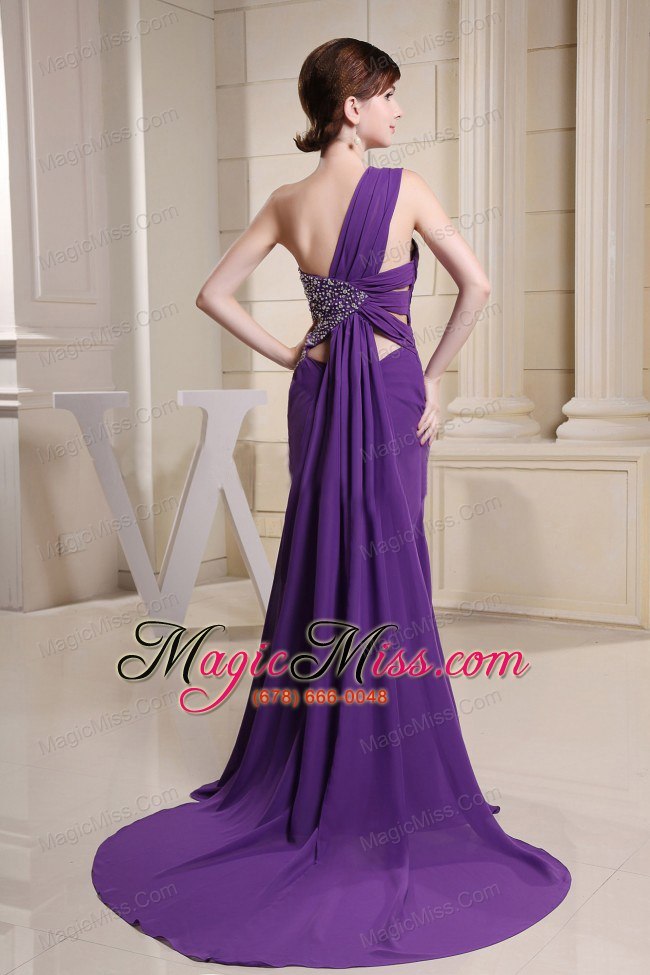 wholesale one shoulder beaded decorate waist for prom dress