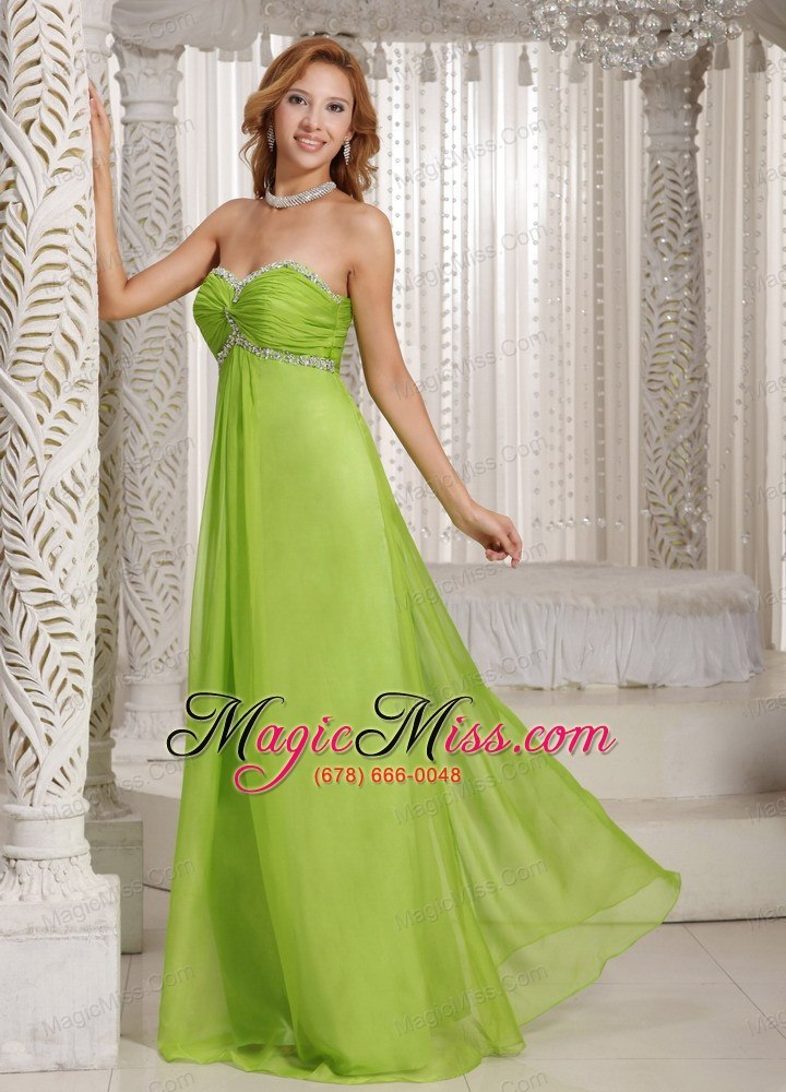 wholesale spring green sweetheart beading and ruch popular prom dress party style