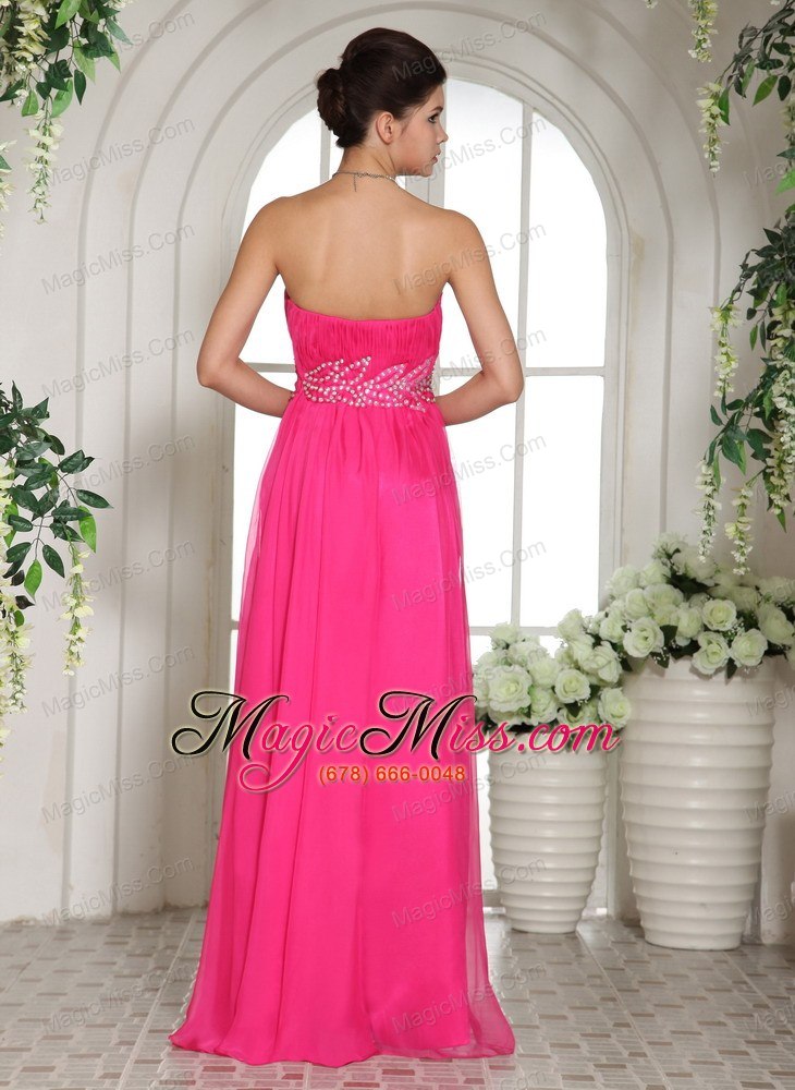 wholesale custom made column hot pink sweetheart prom celebrity dress with ruch and beading in nevada