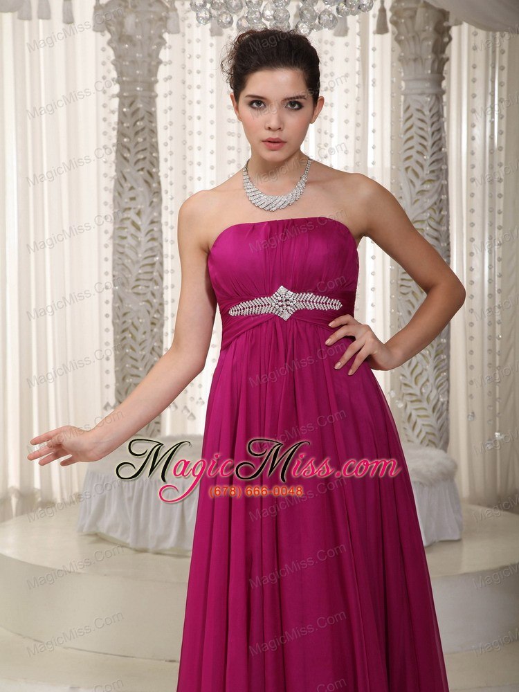 wholesale popular empire strapless floor-length chiffon beading prom / party dress