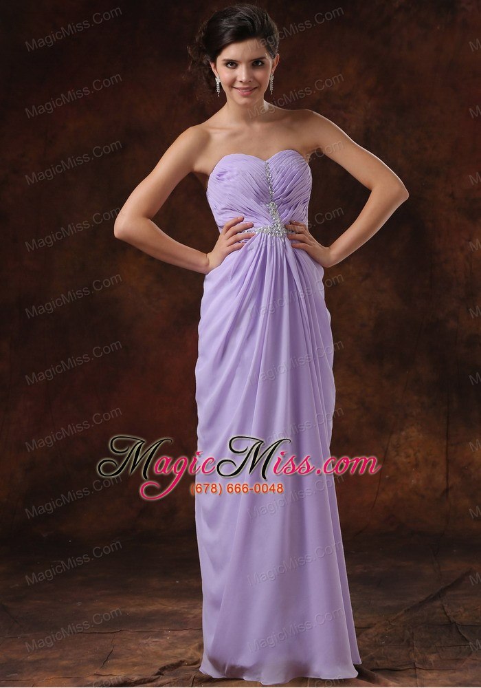 wholesale beading lilac empire beading chiffon sweetheart prom dress floor-length