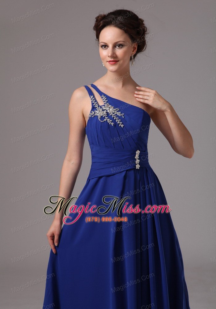 wholesale royal blue one shoulder appliques prom / evening dress for prom party in lithonia georgia