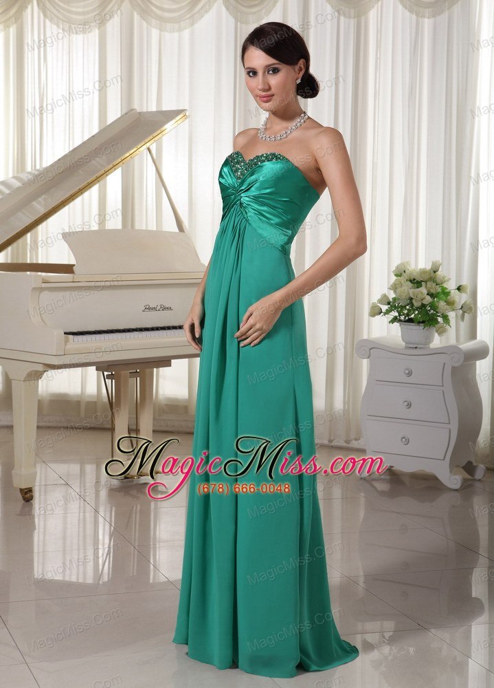 wholesale turquoise sweetheart beaded prom / evening dress for prom party satin and chiffon