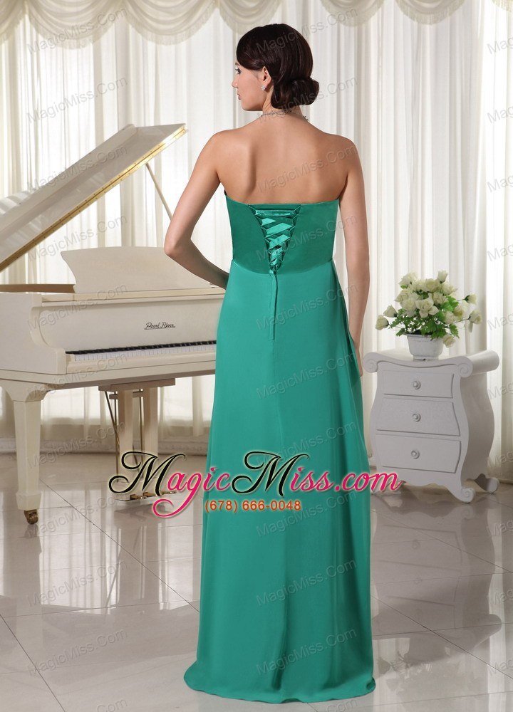 wholesale turquoise sweetheart beaded prom / evening dress for prom party satin and chiffon