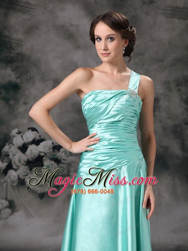 wholesale apple green empire one shoulder floor-length taffeta beading prom / evening dress