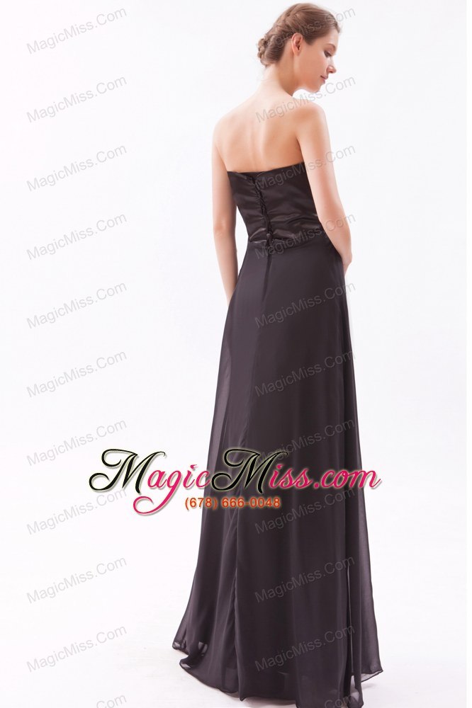 wholesale black empire sweetheart floor-length chiffon beading prom dress