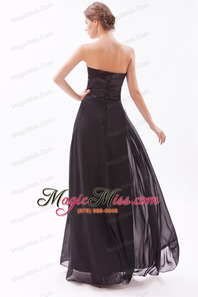 wholesale black empire sweetheart floor-length chiffon beading prom dress