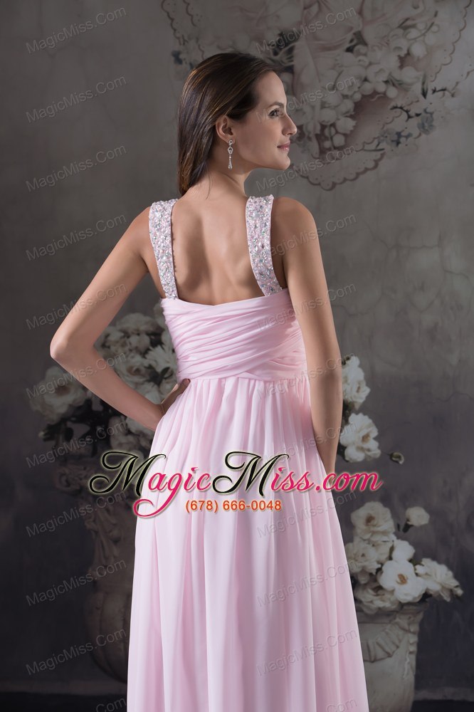 wholesale beautiful beading v-neck long pink column 2013 prom dress