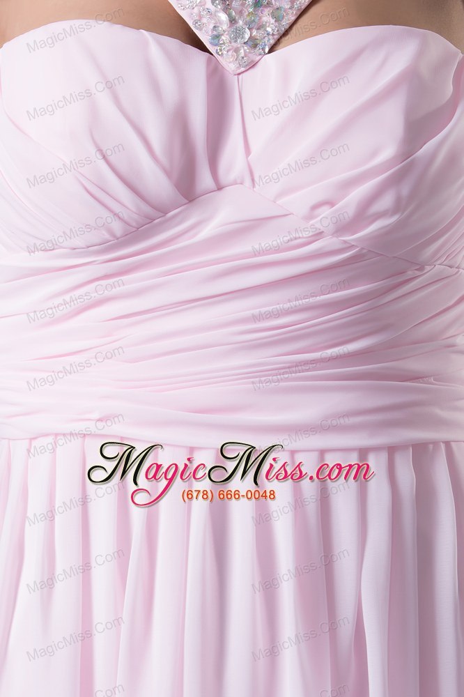 wholesale beautiful beading v-neck long pink column 2013 prom dress