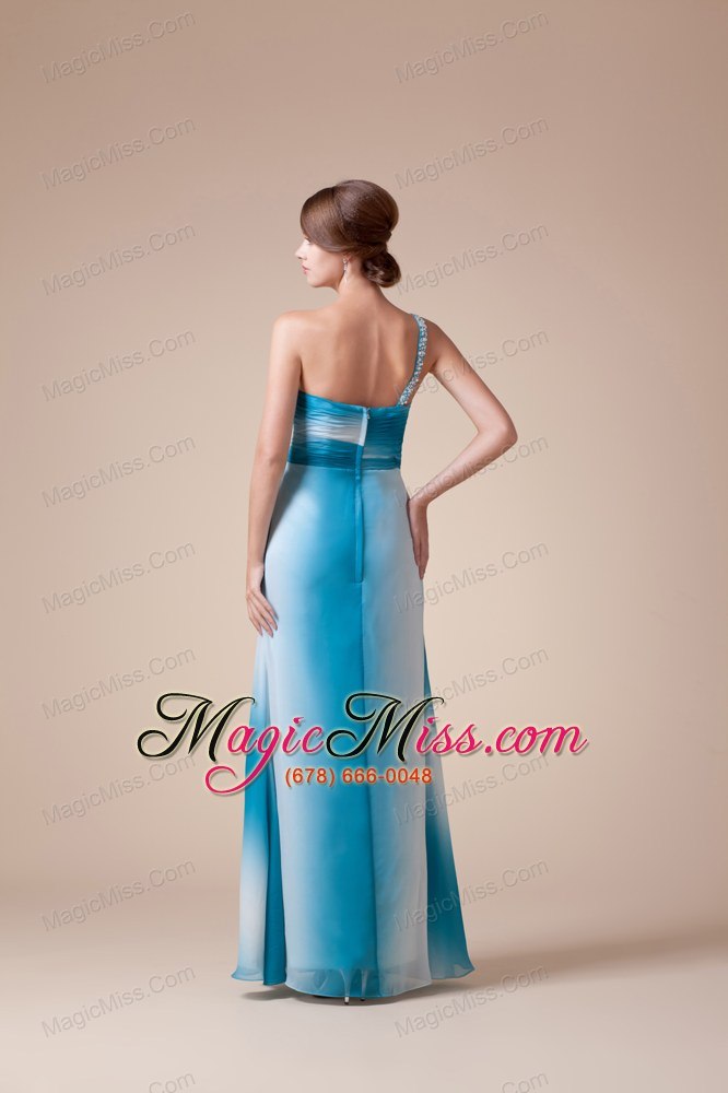 wholesale empire beaded decorate shoulder high slit long prom dress