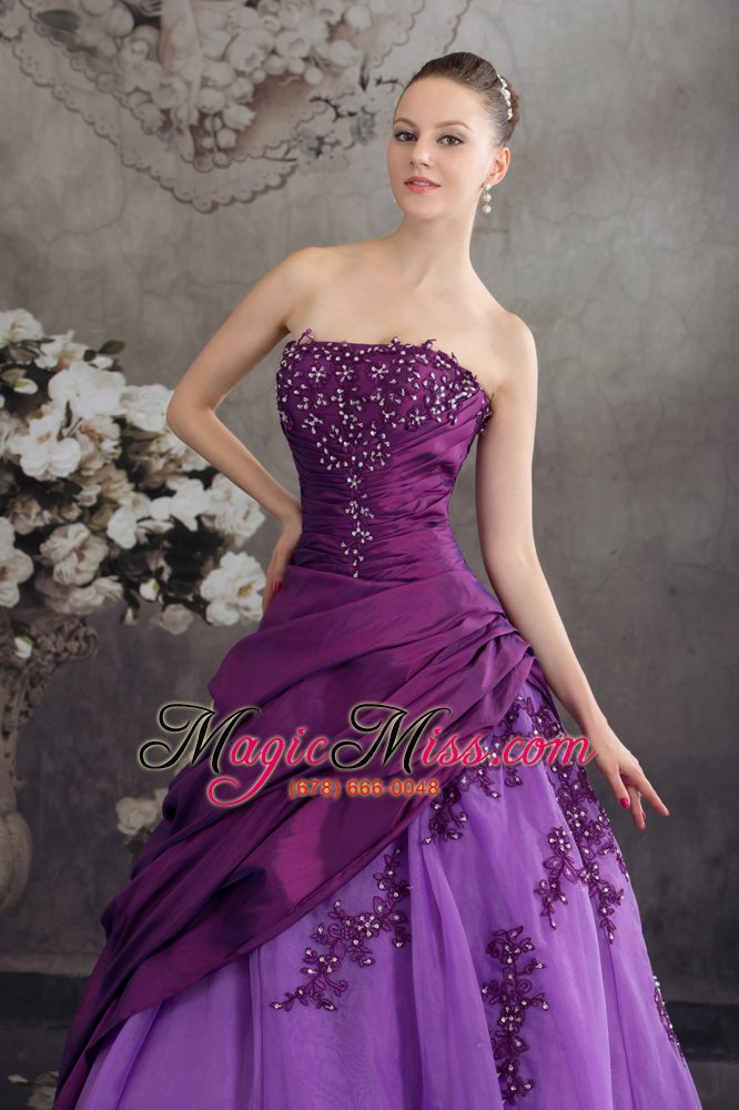 wholesale purple quanceanera dress with appliques ball gown