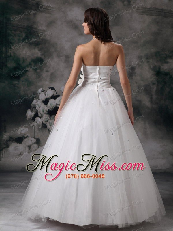 wholesale sweet a-line strapless floor-length tulle beading wedding dress