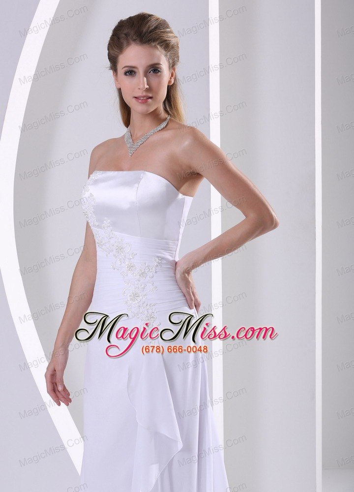 wholesale simple sheath appliques and ruch chiffon 2013 wedding dress for beach