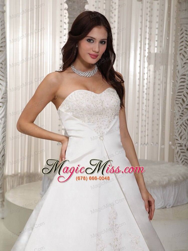 wholesale elegant a-line sweetheart floor-length satin lace wedding dress