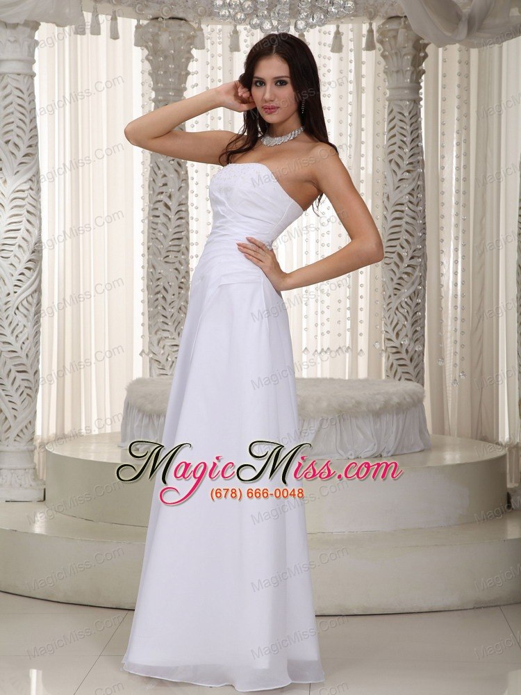 wholesale beautiful empire strapless floor-length chiffon beading wedding dress