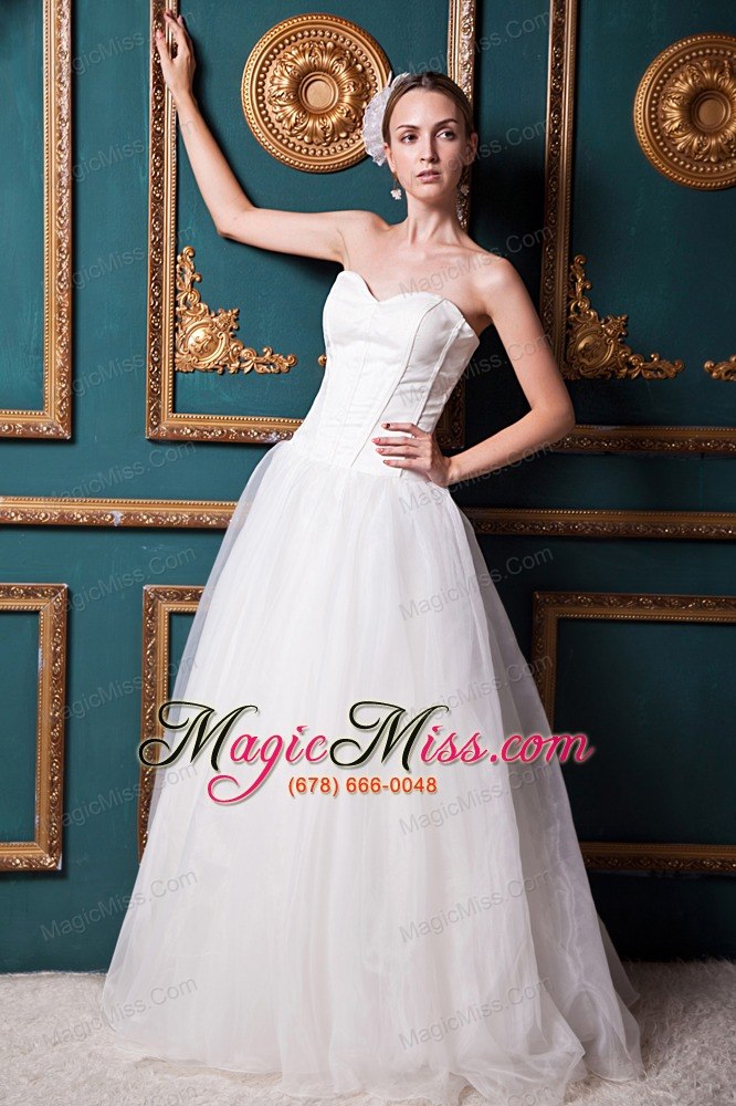 wholesale exquisite a-line sweetheart brush train organza and taffeta wedding dress