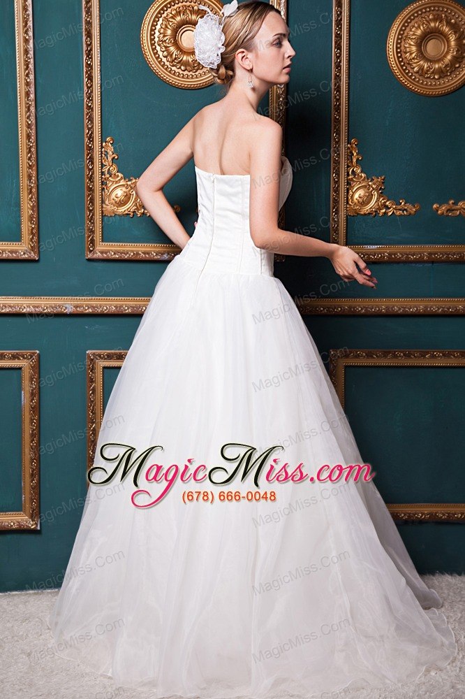 wholesale exquisite a-line sweetheart brush train organza and taffeta wedding dress