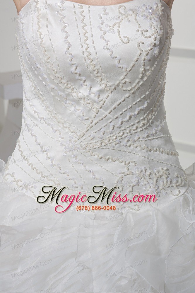 wholesale strapless ruffles long a-line / princess wedding dress