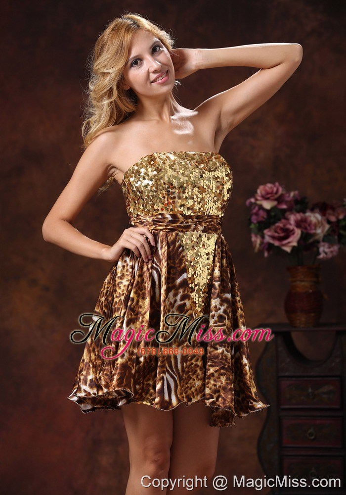 wholesale san carlos de r??o negro city brown wholesale leopard sequins 2013 prom cocktail dress mini-length