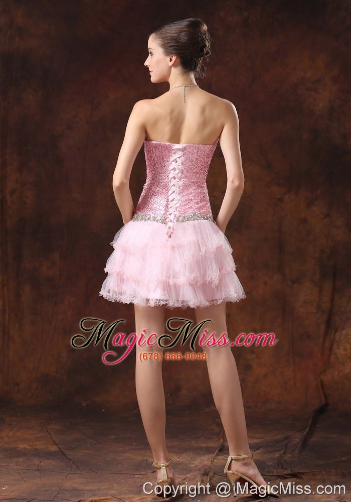 wholesale bloomington sequin and tulle sweetheart neckline mini-length beaded decorate wasit 2013 prom / homecoming dress