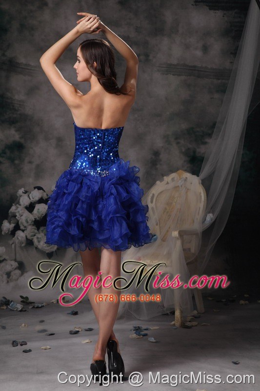wholesale blue ball gown sweetheart mini-length organza beading prom / homecoming dress