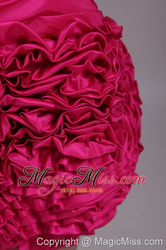 wholesale hot pink a-line / princess sweetheart mini-length taffeta beading prom / homecoming dress