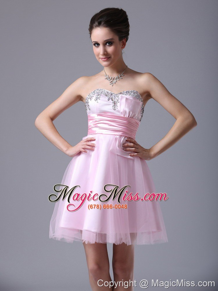 wholesale tulle sweetheart floor-length pink 2013 cocktail dress with beading