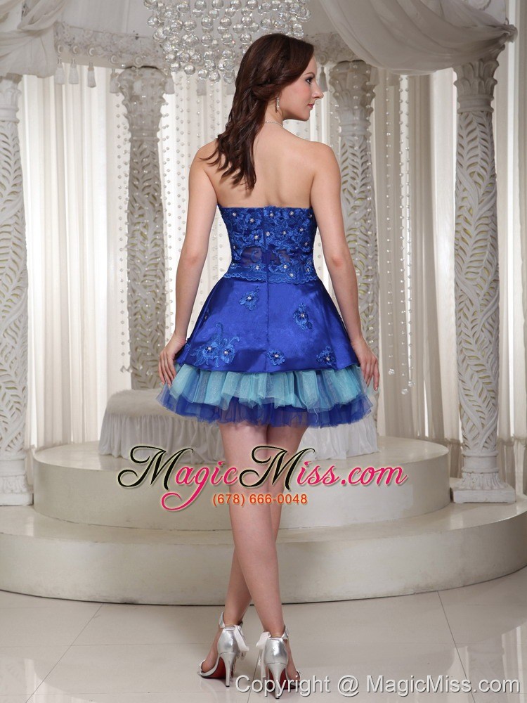 wholesale luxurious style for sweetheart blue beaded drocrate prom / cocktail dress with mini-length
