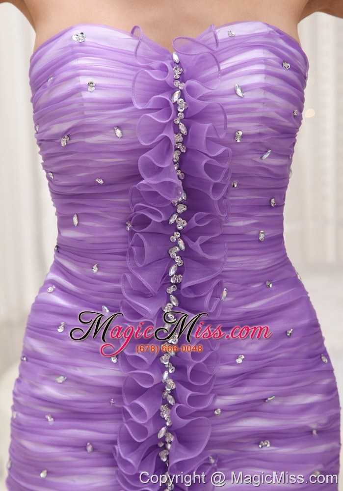 wholesale custom made lavender column prom / homecoming dress for 2013 ruched bodice mini-length
