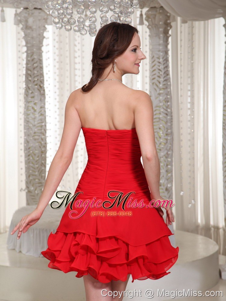wholesale beading decorate sweetheart cute red short prom dress