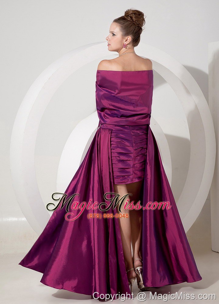 wholesale fuchsia column strapless floor-length chiffon appliques prom dress