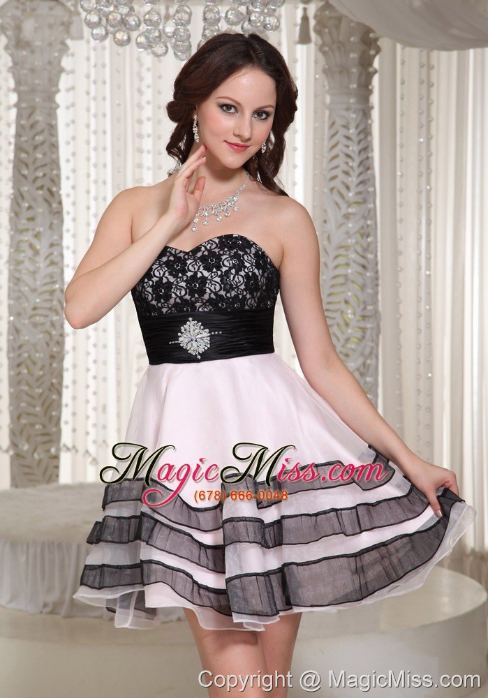 wholesale a-line lace bodice sweetheart prom / cocktail dress with mini-length