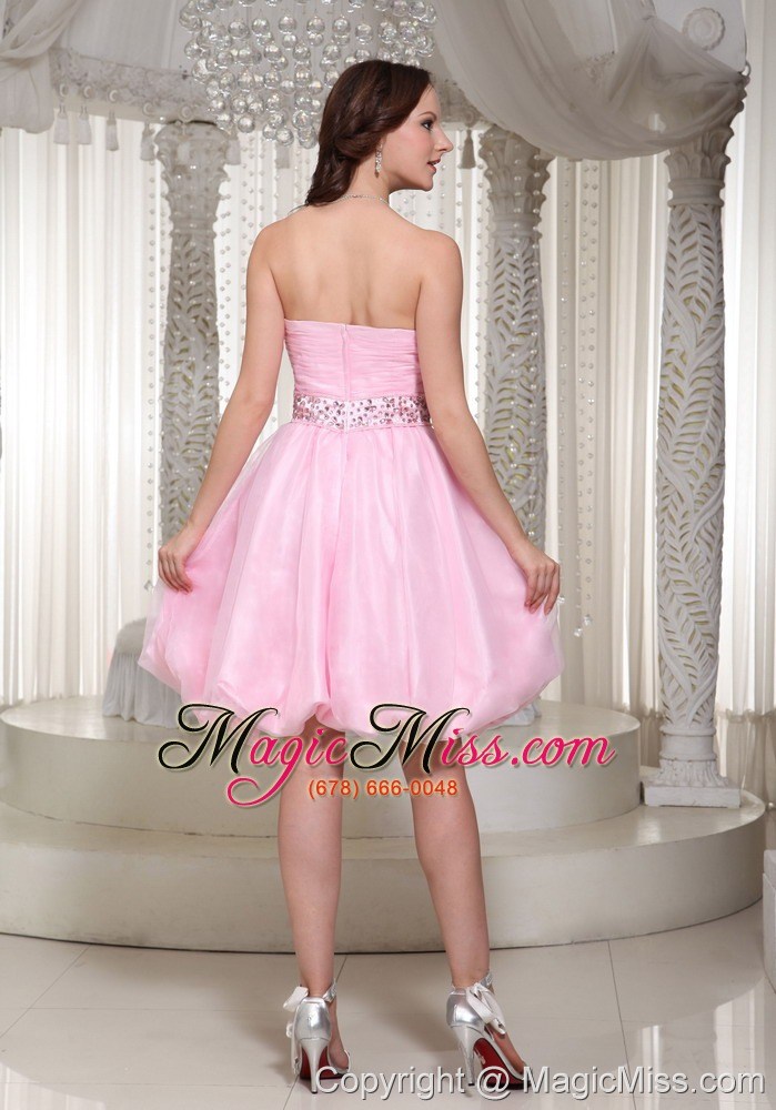 wholesale a-line baby pink homecoming dress with beaded decorate