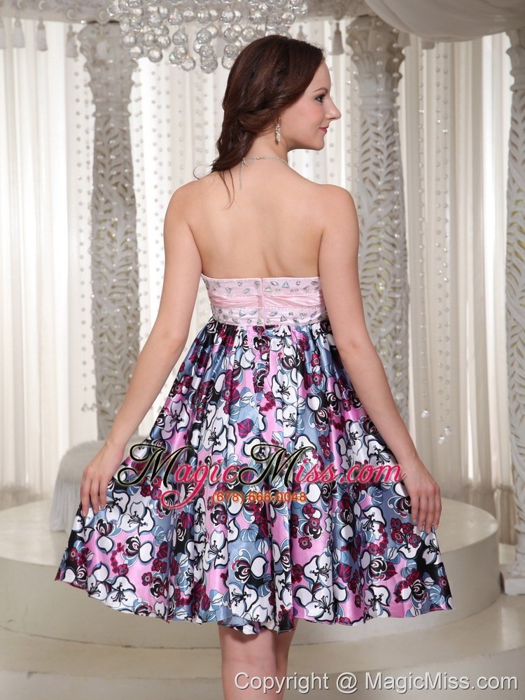 wholesale sweetheart a-line printing homecoming dress with beading in store