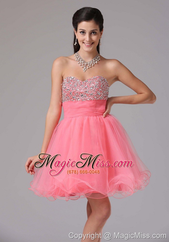 wholesale custom made cute watermelon a-line beaded decorate bust 2013 prom cocktail dress with sweetheart in essex connecticut
