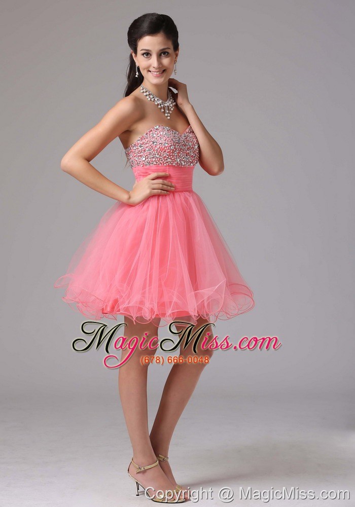 wholesale custom made cute watermelon a-line beaded decorate bust 2013 prom cocktail dress with sweetheart in essex connecticut