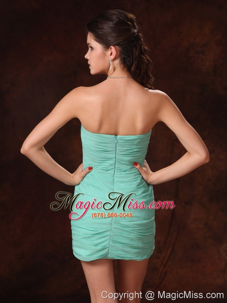 wholesale turquoise column mini-length chiffon sweetheart prom gowns with pleats in cullman alabama