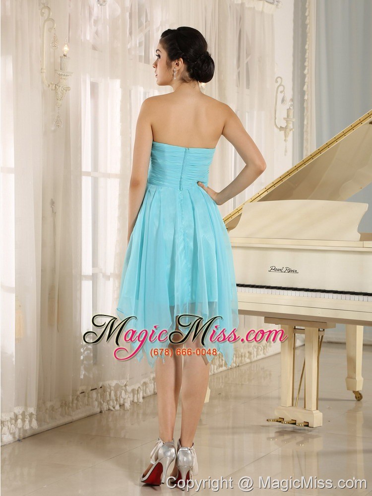 wholesale aqua sweetheart short prom dress with beaded decotate in abbeville alabama